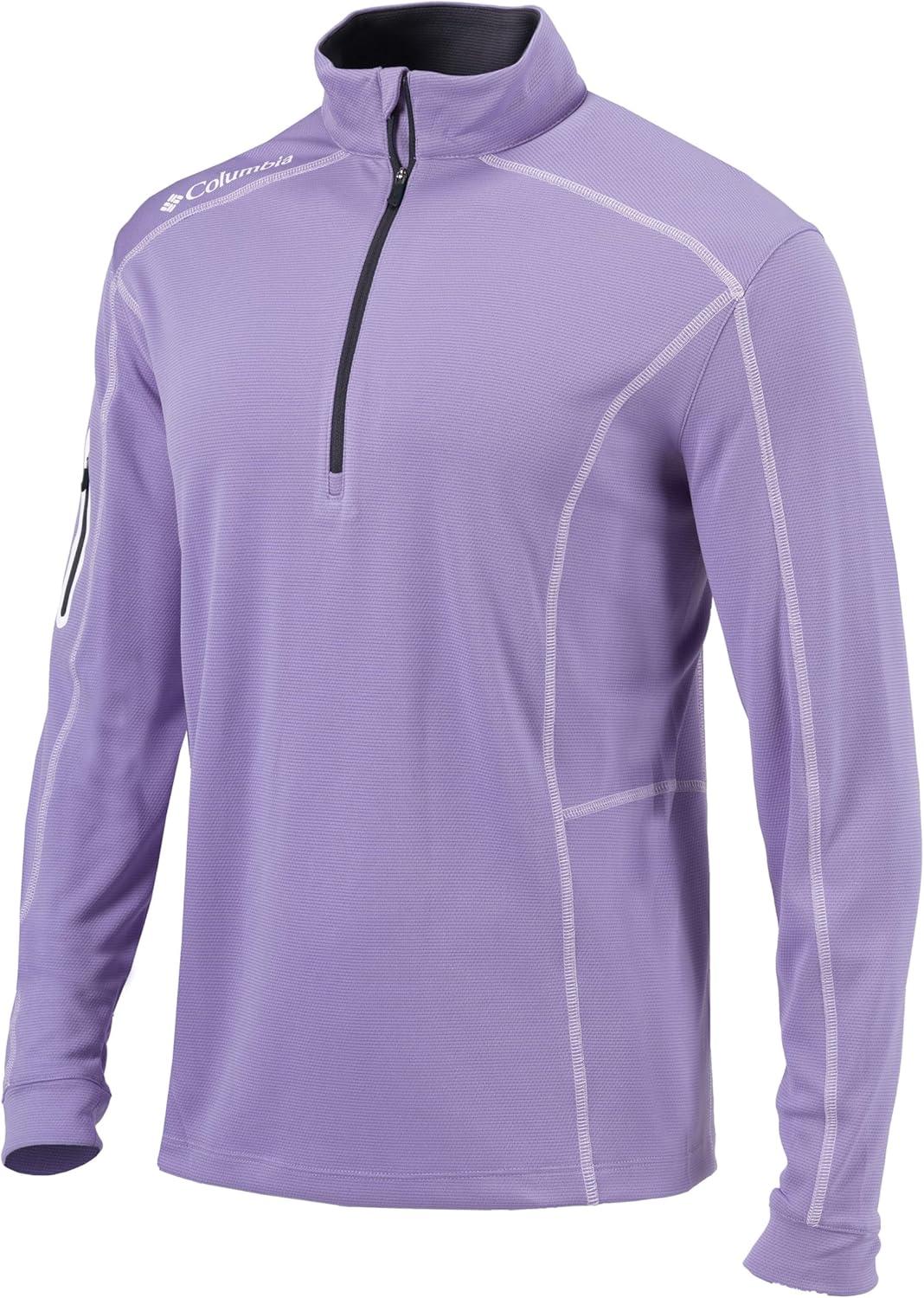 imageColumbia Mens OMNI WICK Shotgun 14 Zip Pullover Breathable Long SleeveFrosted Purple
