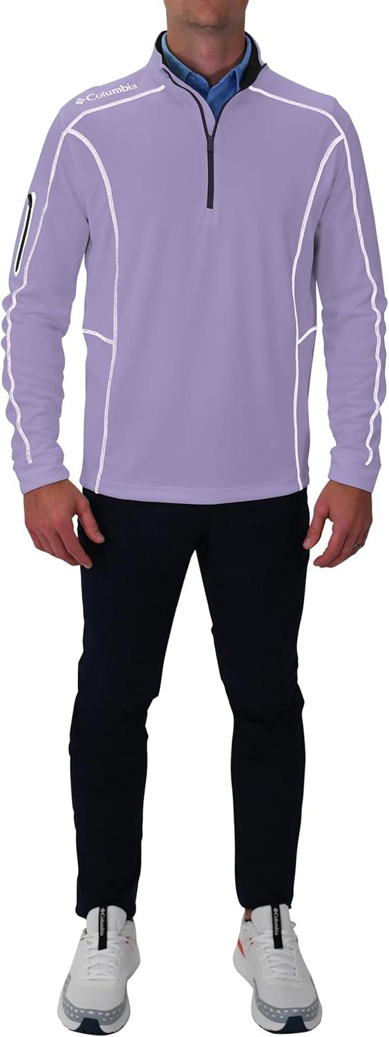 imageColumbia Mens OMNI WICK Shotgun 14 Zip Pullover Breathable Long SleeveFrosted Purple