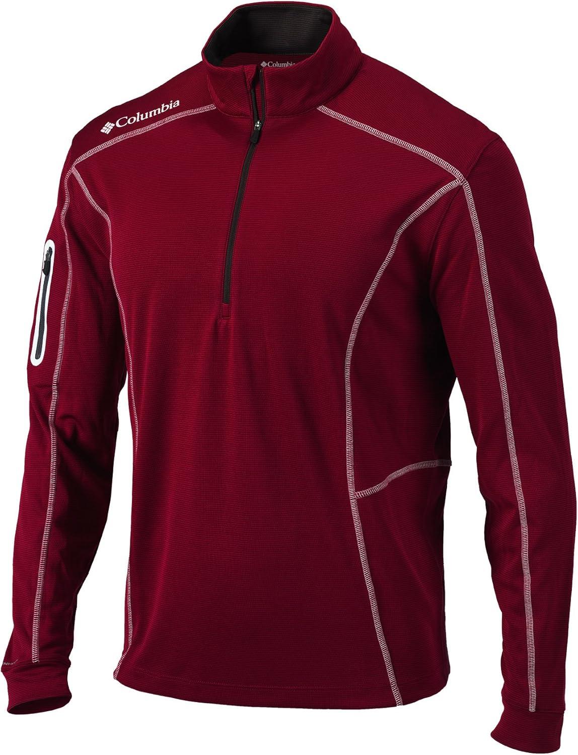 imageColumbia Mens OMNI WICK Shotgun 14 Zip Pullover Breathable Long SleeveGarnet