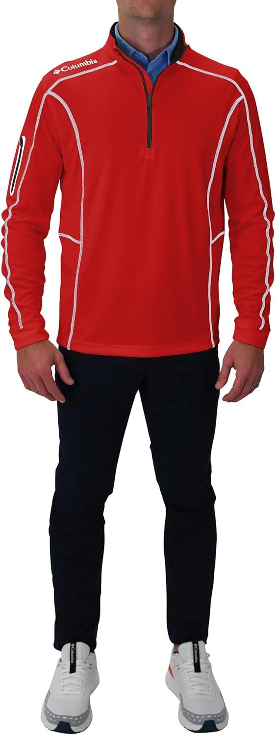 imageColumbia Mens OMNI WICK Shotgun 14 Zip Pullover Breathable Long SleeveIntense Red