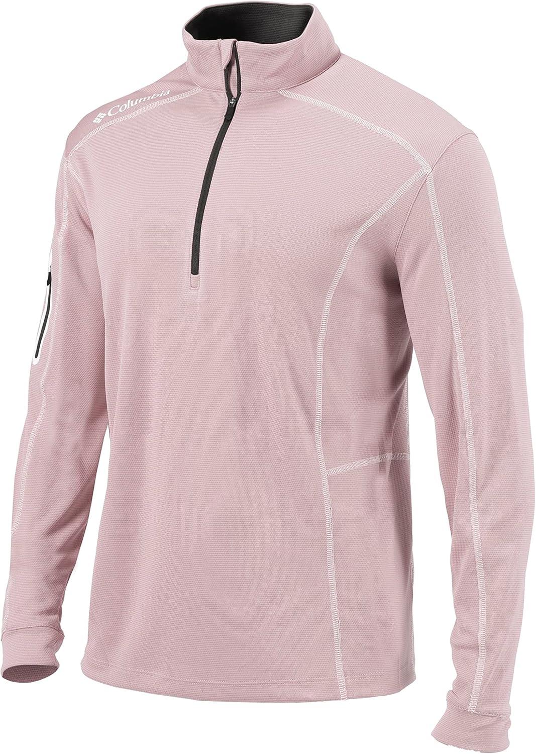 imageColumbia Mens OMNI WICK Shotgun 14 Zip Pullover Breathable Long SleevePink Dawn
