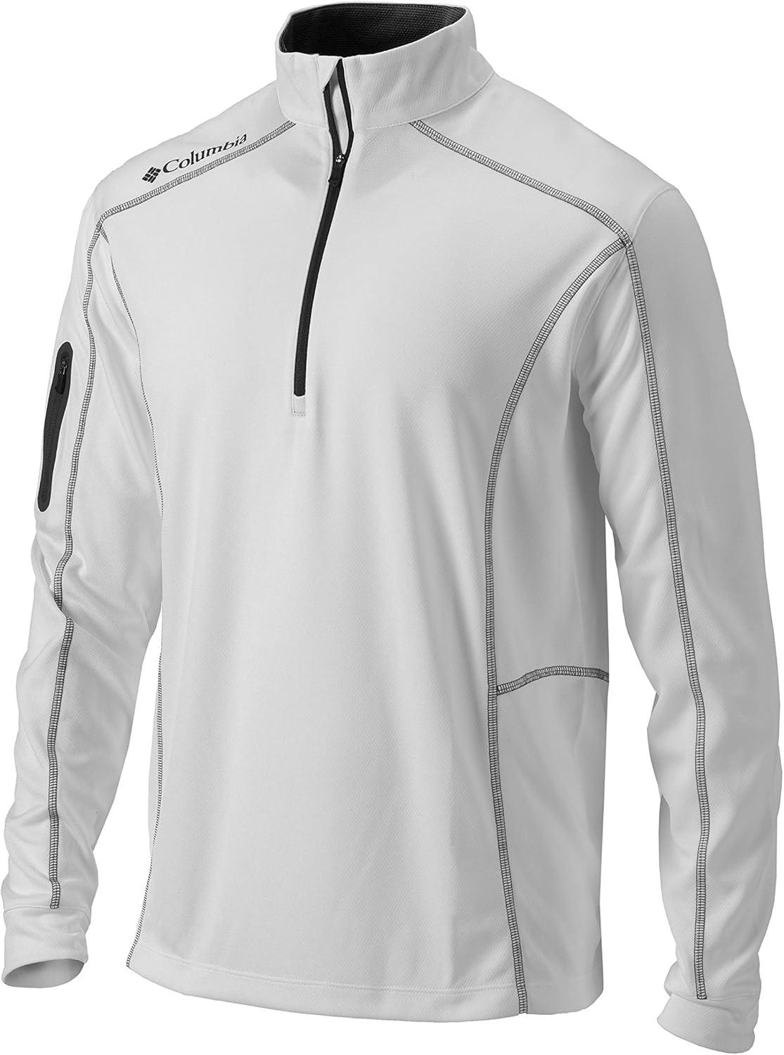 imageColumbia Mens OMNI WICK Shotgun 14 Zip Pullover Breathable Long SleeveWhite