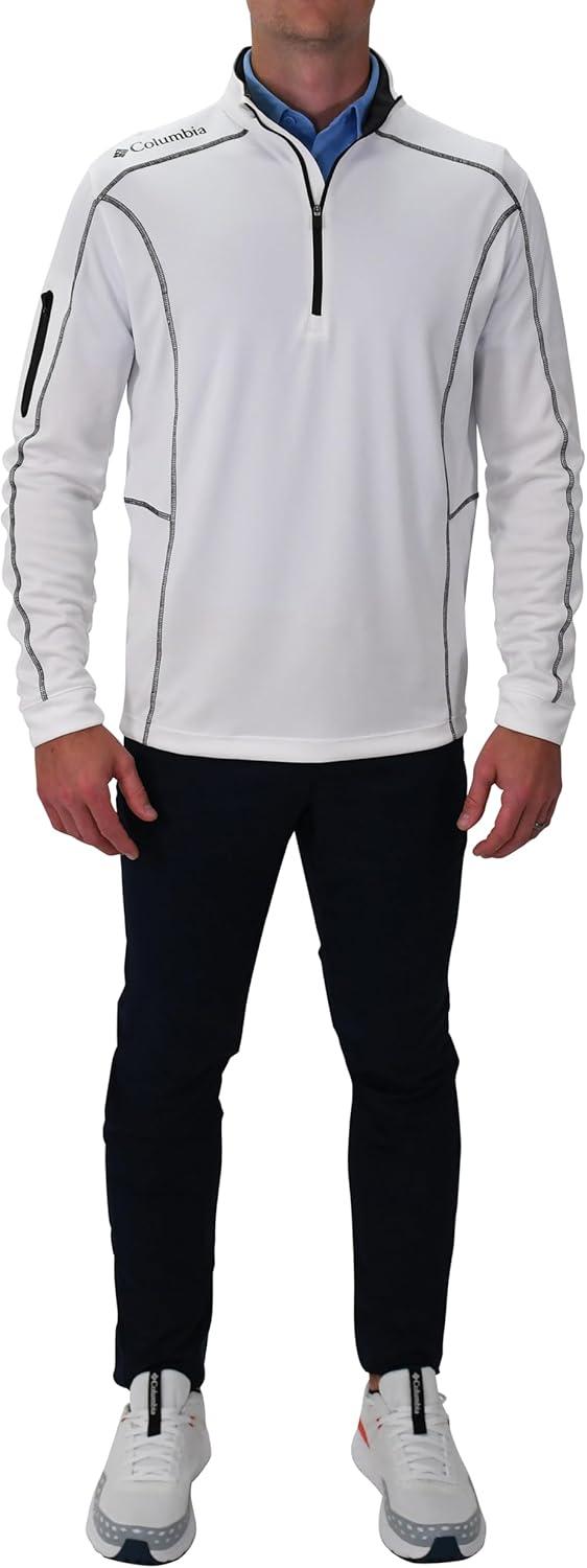 imageColumbia Mens OMNI WICK Shotgun 14 Zip Pullover Breathable Long SleeveWhite