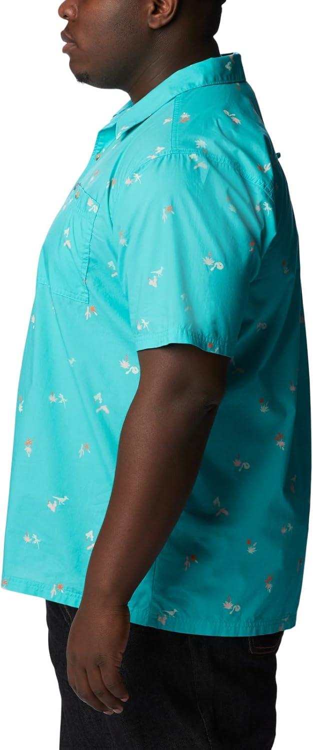 imageColumbia Mens Pine Canyon Short SleeveHiking ShirtBright Aqua Baja Bonanza