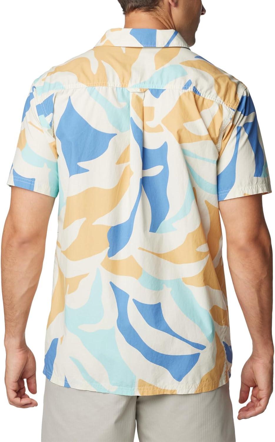 imageColumbia Mens Pine Canyon Short SleeveHiking ShirtChalk Floristic