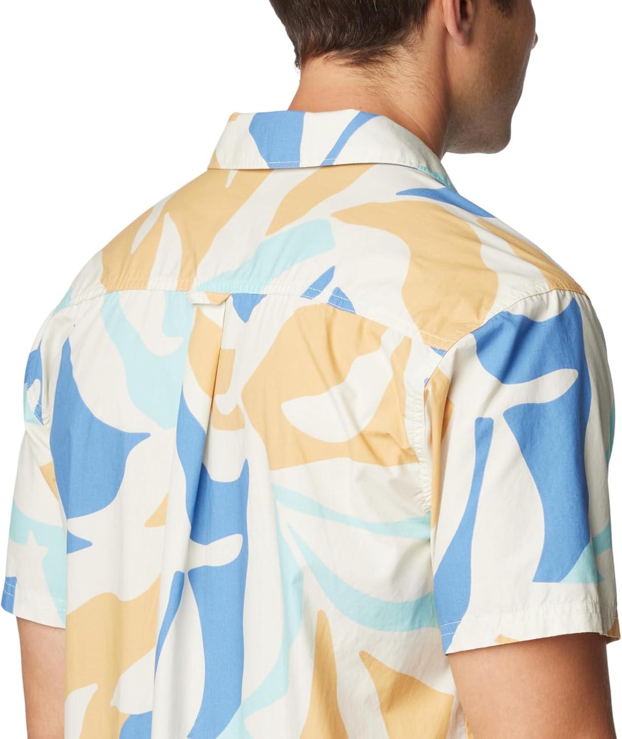 imageColumbia Mens Pine Canyon Short SleeveHiking ShirtChalk Floristic