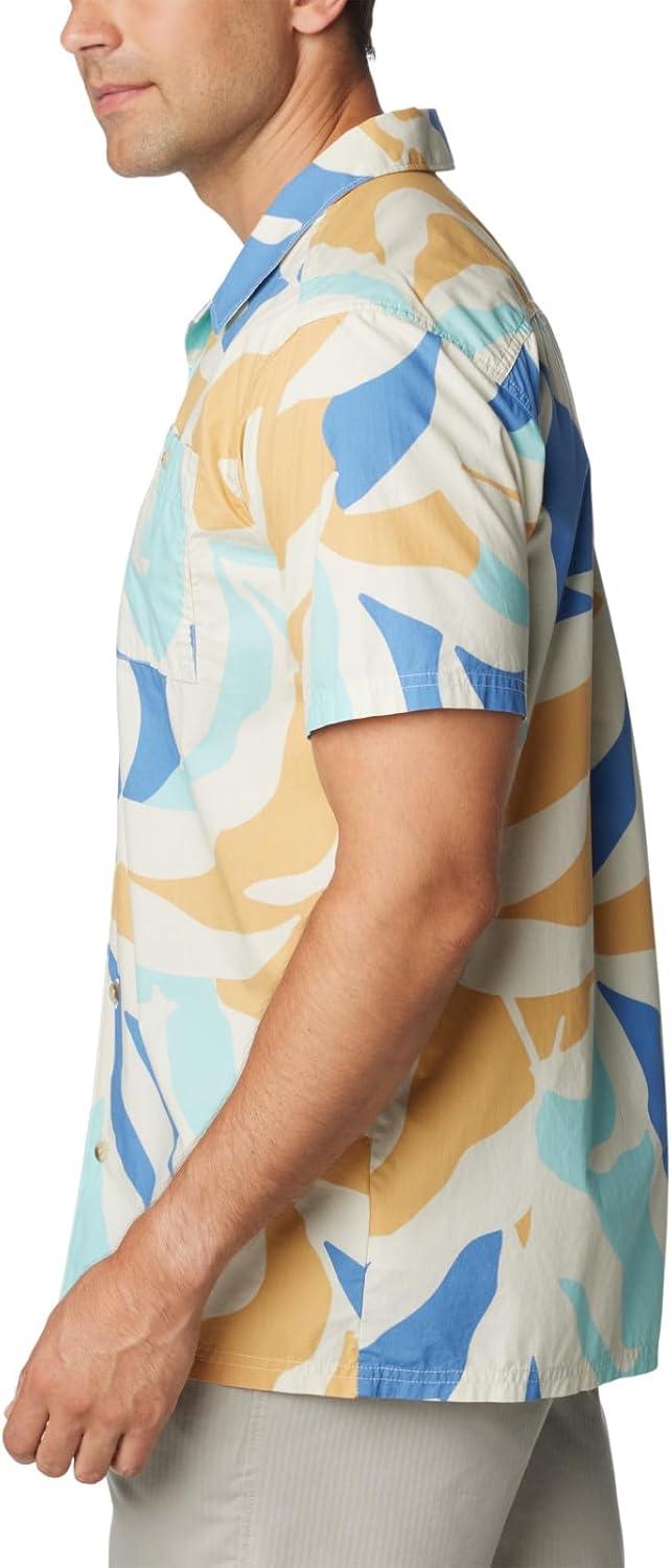 imageColumbia Mens Pine Canyon Short SleeveHiking ShirtChalk Floristic