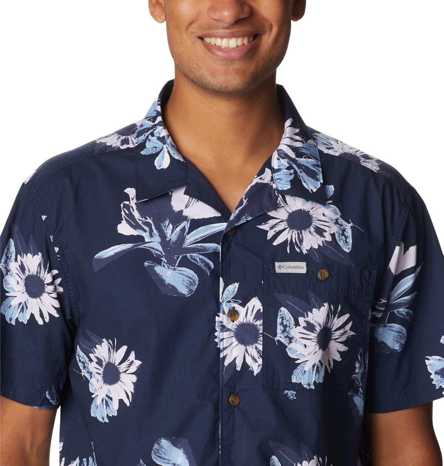imageColumbia Mens Pine Canyon Short SleeveHiking ShirtCollegiate Navy Staycation