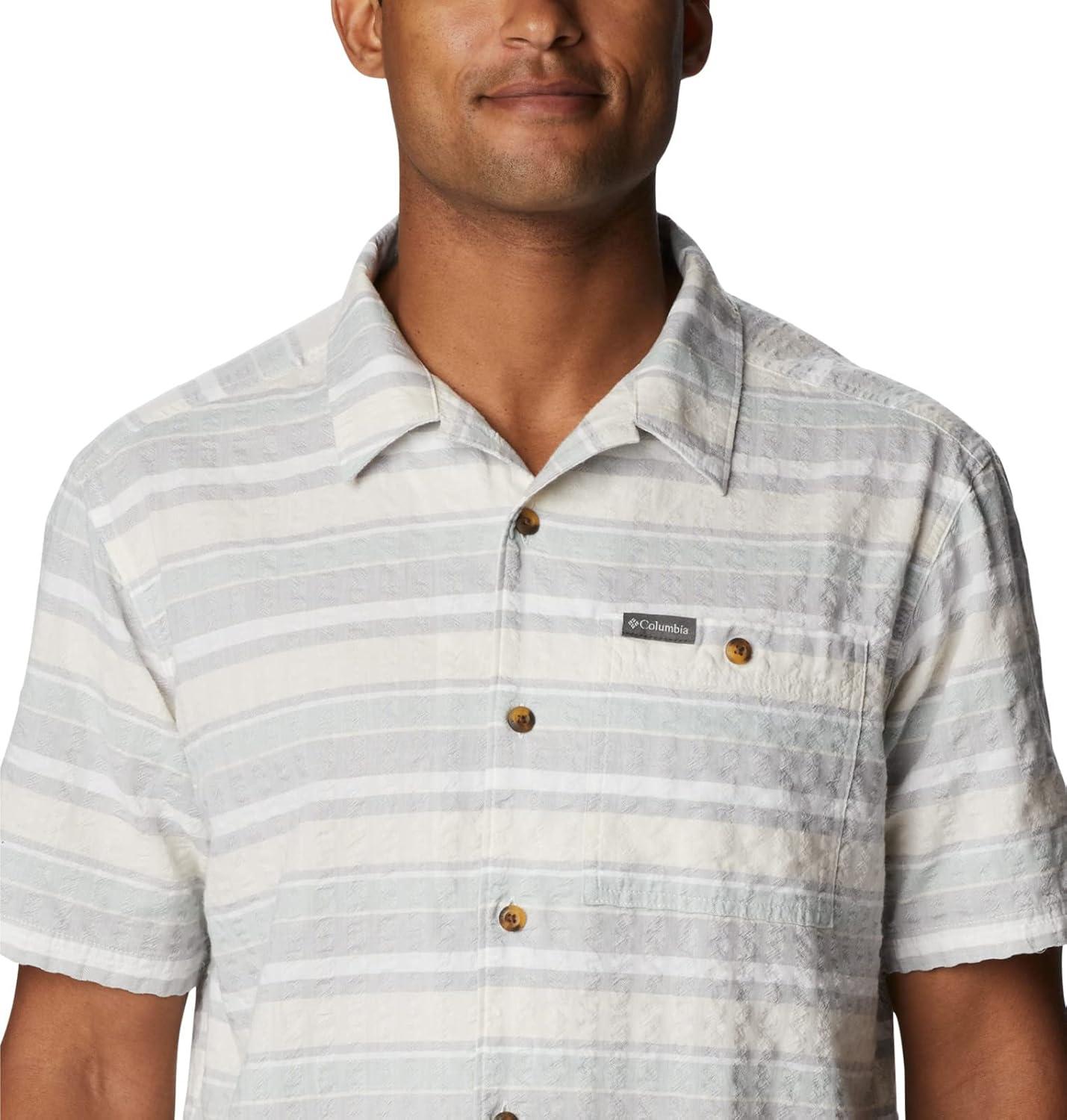 imageColumbia Mens Pine Canyon Short SleeveHiking ShirtColumbia Grey Stripe