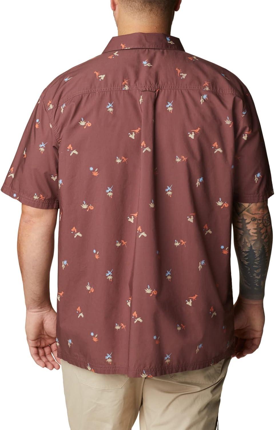 imageColumbia Mens Pine Canyon Short SleeveHiking ShirtLight Raisin Baja Bonanza