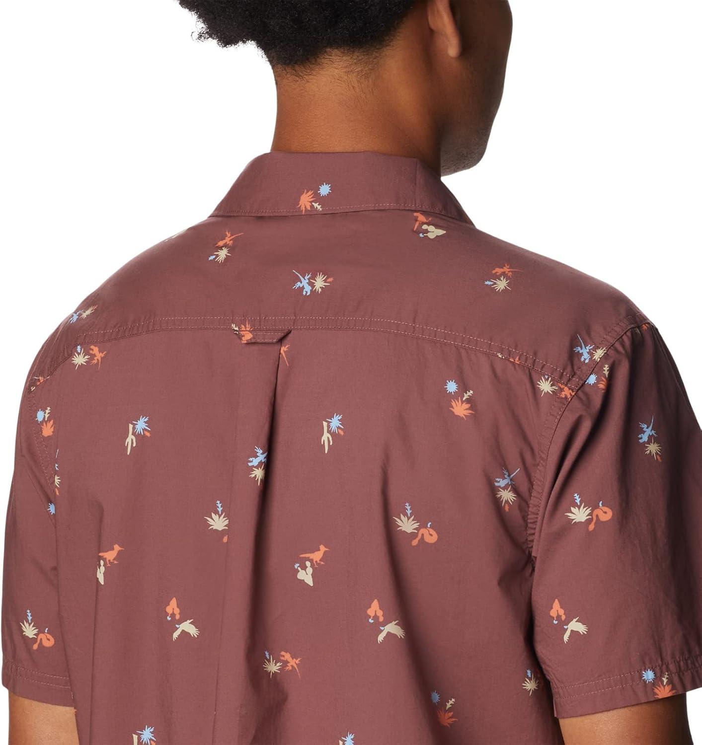 imageColumbia Mens Pine Canyon Short SleeveHiking ShirtLight Raisin Baja Bonanza