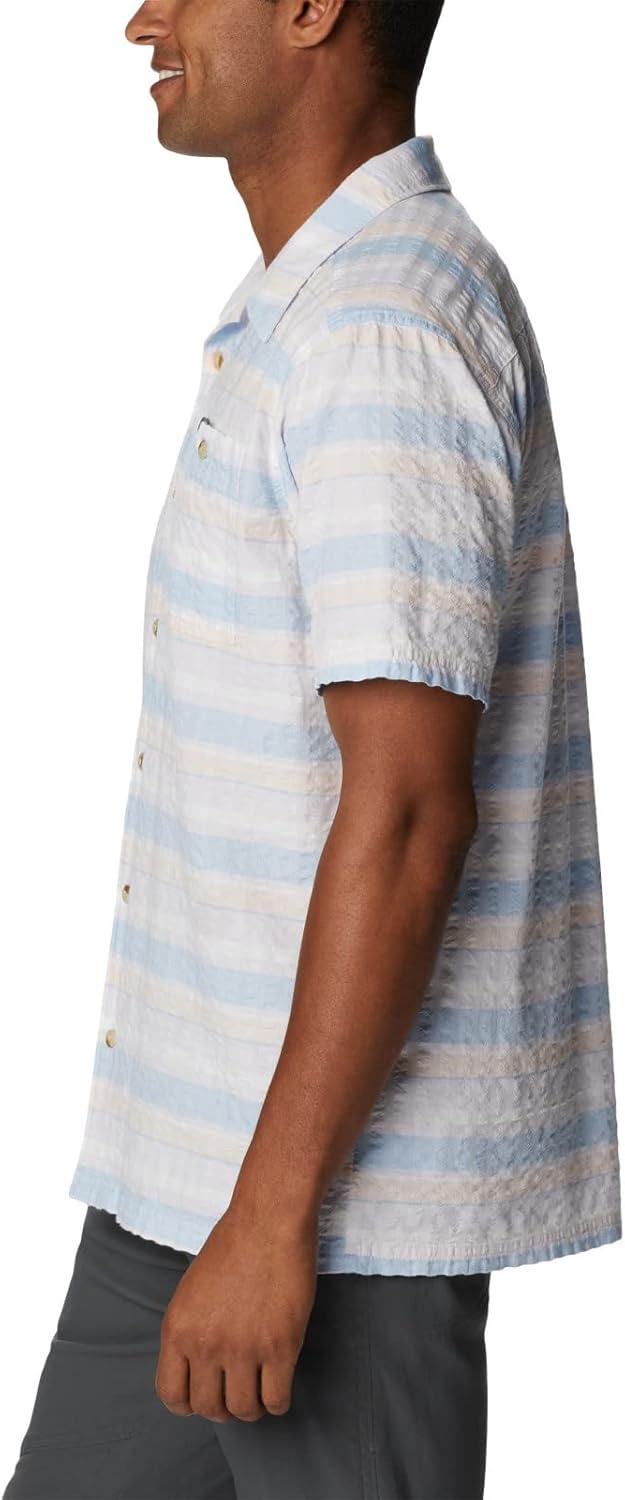 imageColumbia Mens Pine Canyon Short SleeveHiking ShirtPeach Blossom Stripe