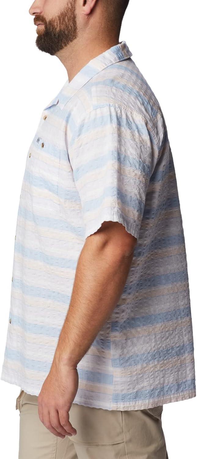 imageColumbia Mens Pine Canyon Short SleeveHiking ShirtPeach Blossom Stripe