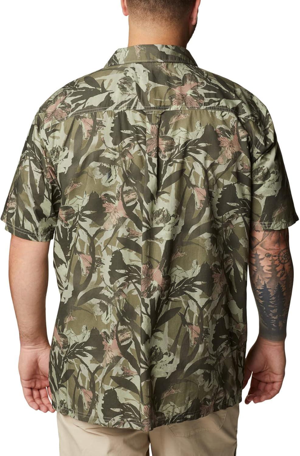 imageColumbia Mens Pine Canyon Short SleeveHiking ShirtStone Green Floriculture