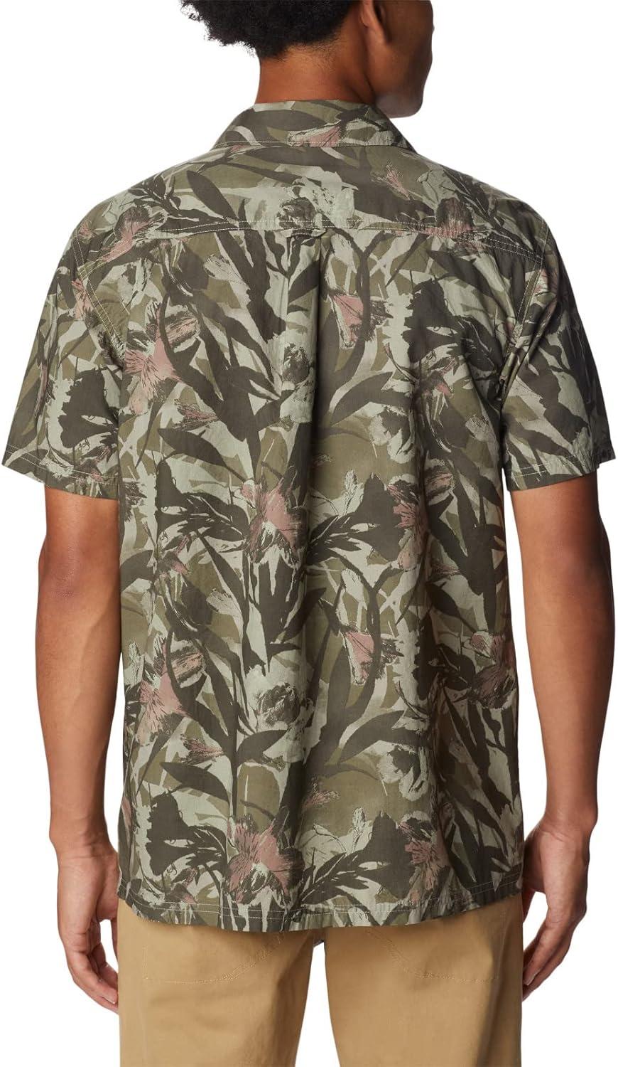 imageColumbia Mens Pine Canyon Short SleeveHiking ShirtStone Green Floriculture