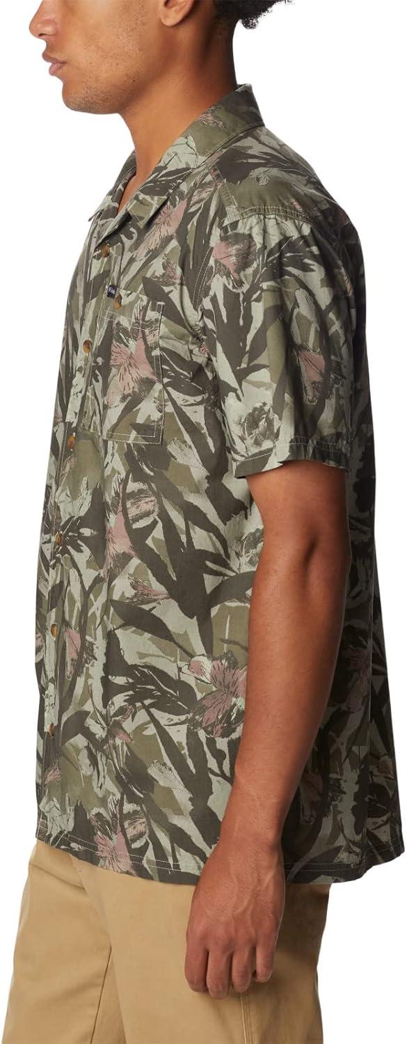 imageColumbia Mens Pine Canyon Short SleeveHiking ShirtStone Green Floriculture