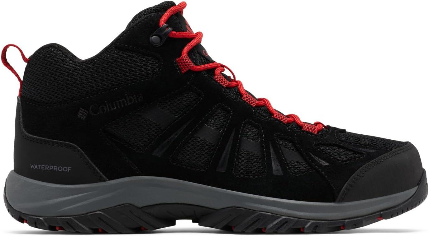 imageColumbia Mens Redmond Iii Mid Waterproof Hiking ShoeBlackMountain Red