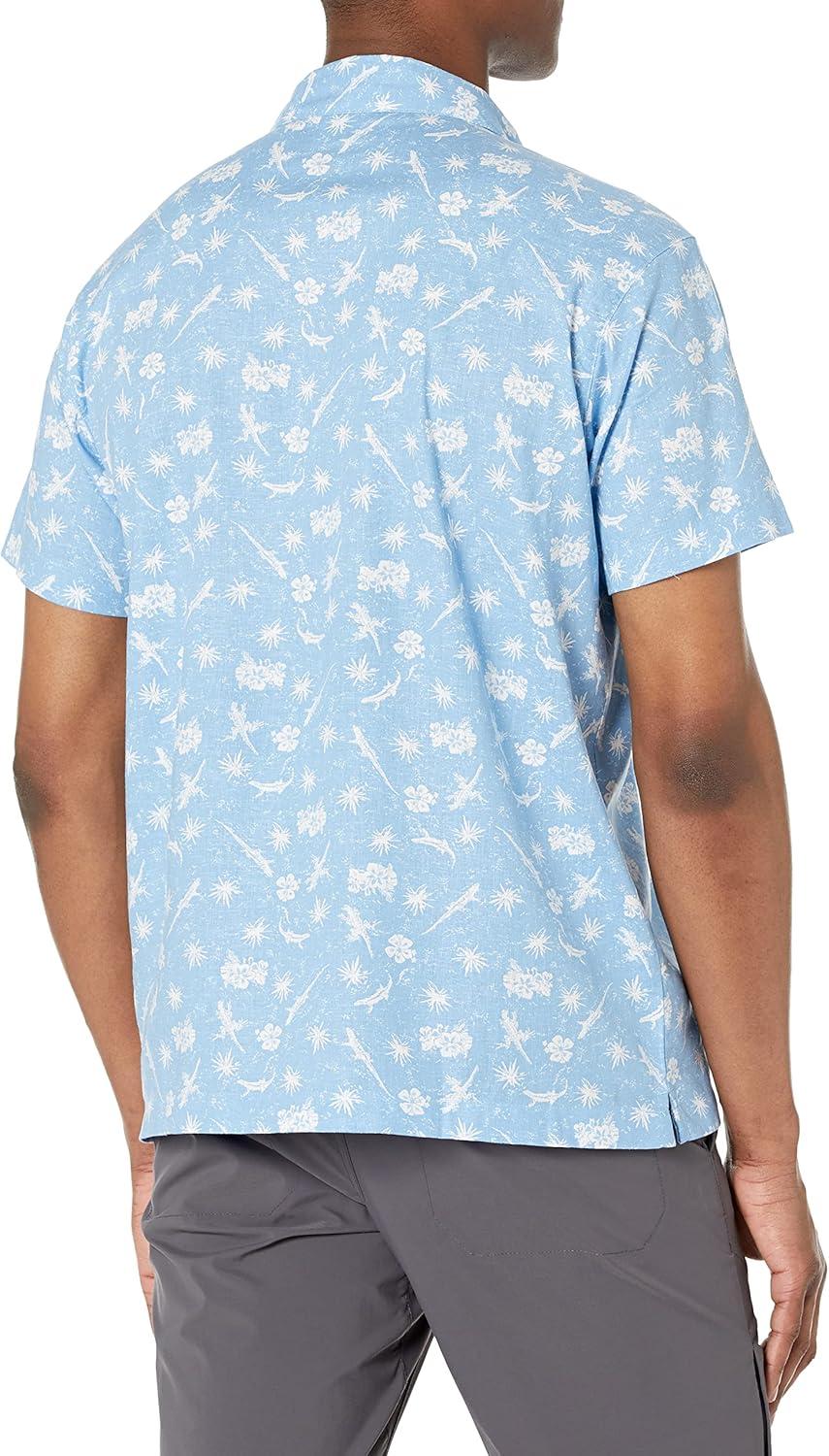 imageColumbia Mens Sage Springs Linen Short SleeveJet Stream Desert Daze