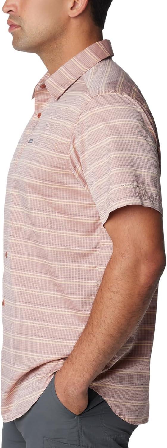imageColumbia Mens Silver Ridge Utility Lite Novelty Short SleeveAuburn Chambray Stripe