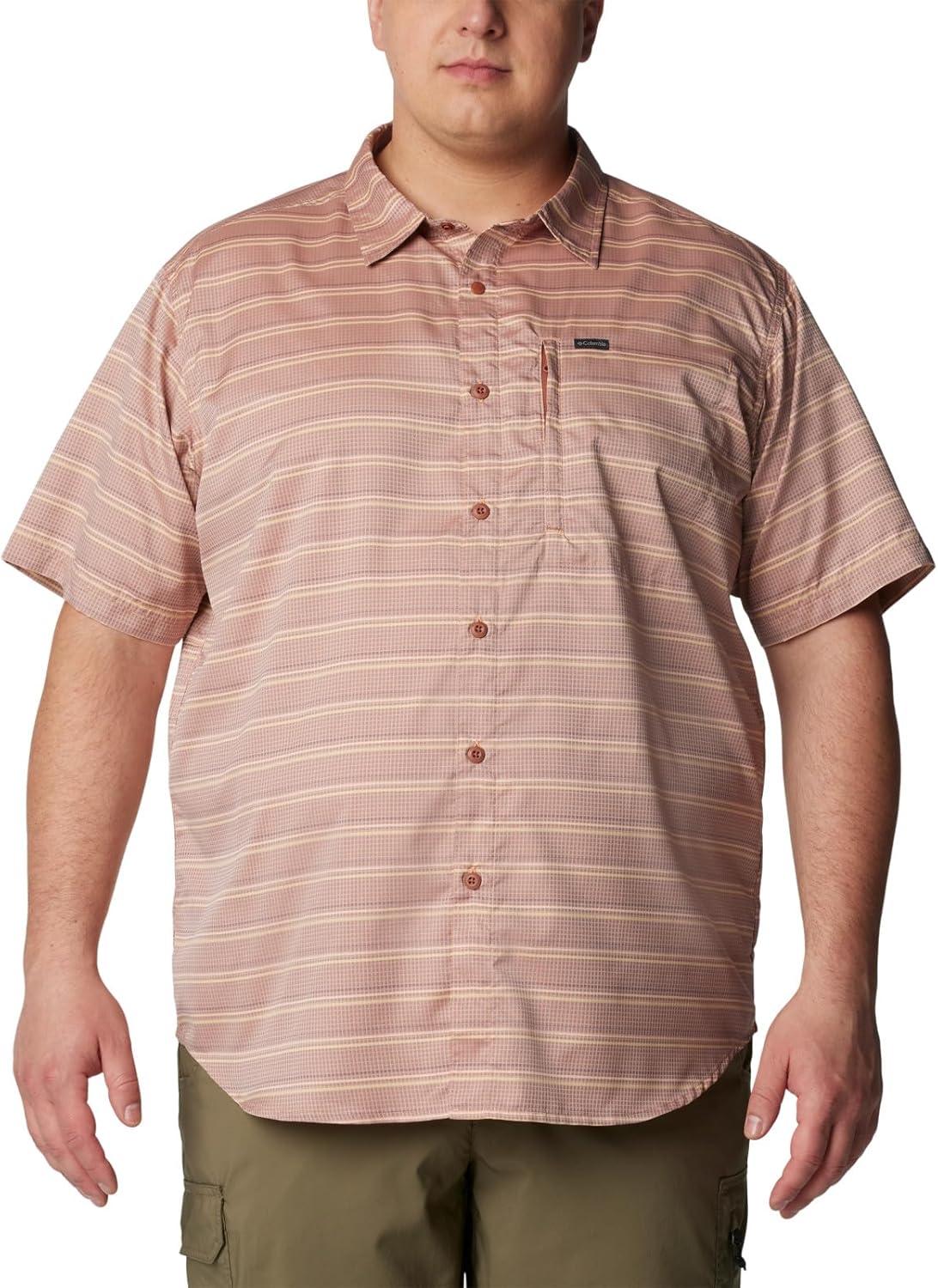 imageColumbia Mens Silver Ridge Utility Lite Novelty Short SleeveAuburn Chambray Stripe
