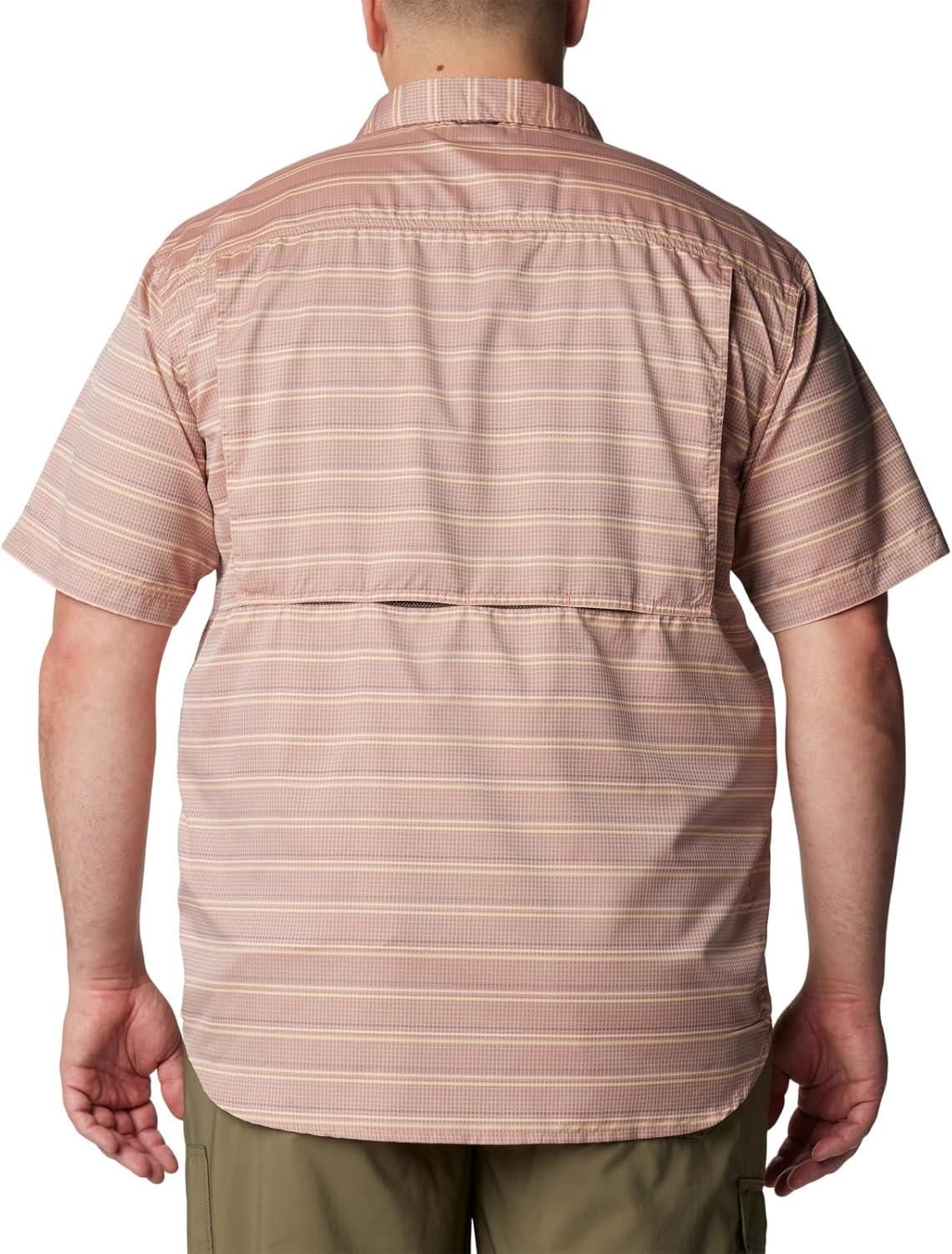 imageColumbia Mens Silver Ridge Utility Lite Novelty Short SleeveAuburn Chambray Stripe