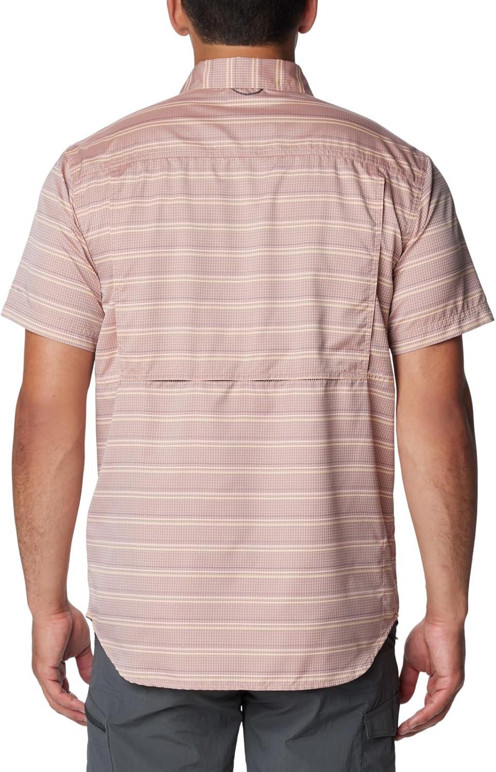 imageColumbia Mens Silver Ridge Utility Lite Novelty Short SleeveAuburn Chambray Stripe