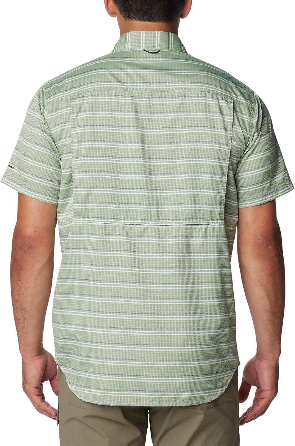 imageColumbia Mens Silver Ridge Utility Lite Novelty Short SleeveCanteen Chambray Stripe