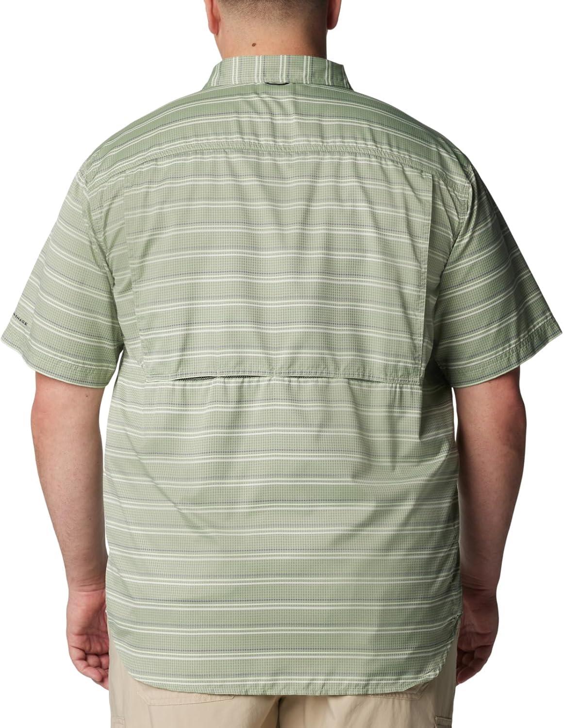 imageColumbia Mens Silver Ridge Utility Lite Novelty Short SleeveCanteen Chambray Stripe
