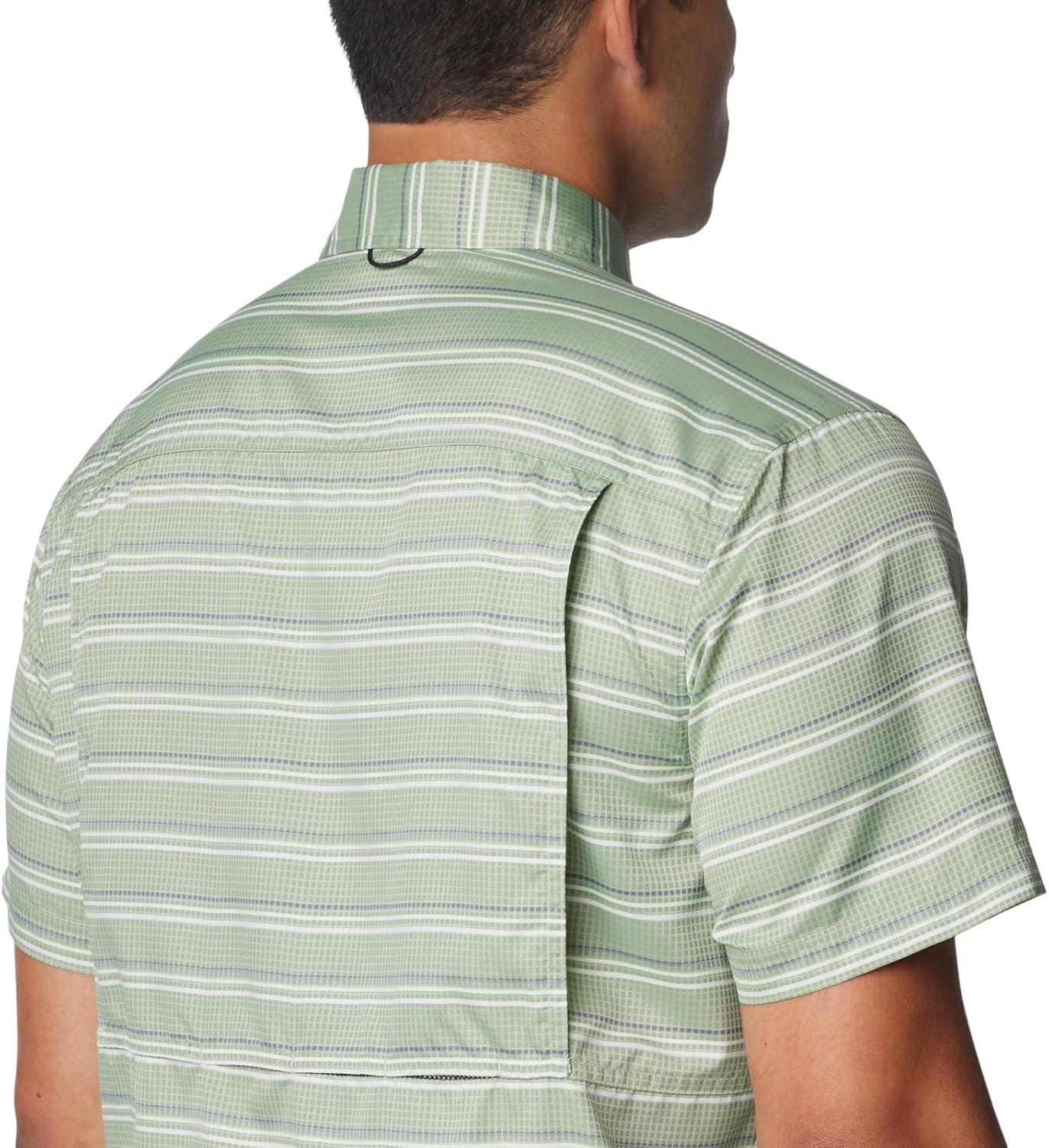 imageColumbia Mens Silver Ridge Utility Lite Novelty Short SleeveCanteen Chambray Stripe