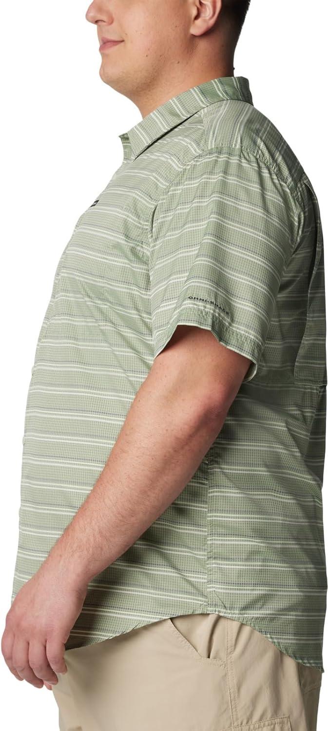 imageColumbia Mens Silver Ridge Utility Lite Novelty Short SleeveCanteen Chambray Stripe