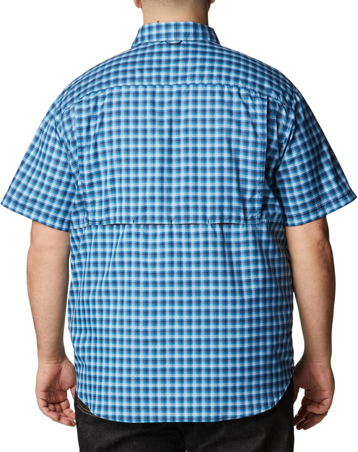 imageColumbia Mens Silver Ridge Utility Lite Novelty Short SleeveCollegiate Navy Pulaski Plaid