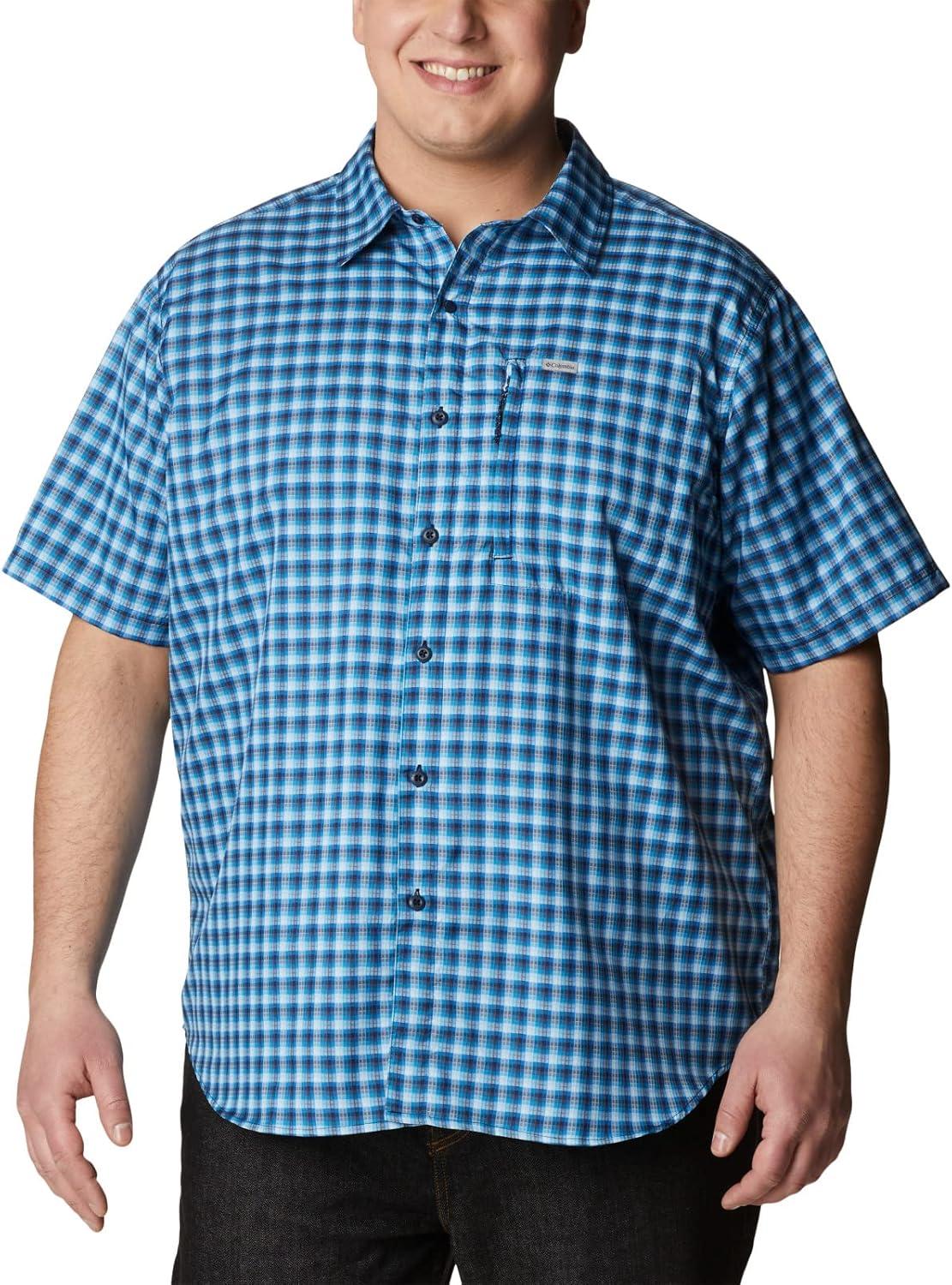 imageColumbia Mens Silver Ridge Utility Lite Novelty Short SleeveCollegiate Navy Pulaski Plaid