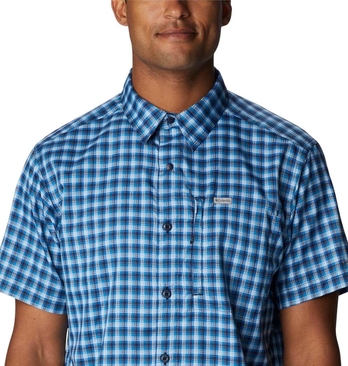 imageColumbia Mens Silver Ridge Utility Lite Novelty Short SleeveCollegiate Navy Pulaski Plaid