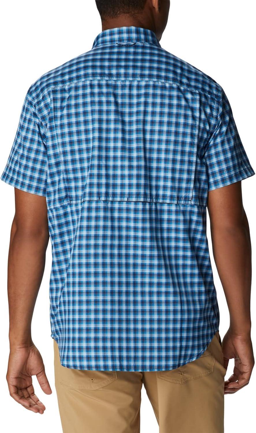 imageColumbia Mens Silver Ridge Utility Lite Novelty Short SleeveCollegiate Navy Pulaski Plaid