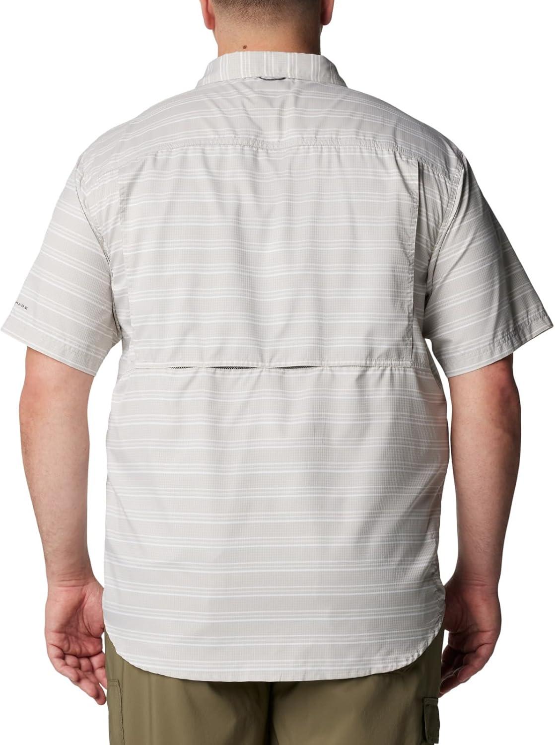 imageColumbia Mens Silver Ridge Utility Lite Novelty Short SleeveFlint Grey Chambray Stripe