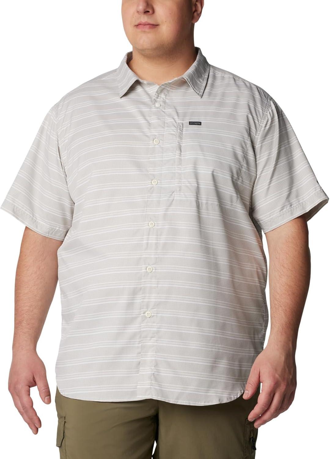 imageColumbia Mens Silver Ridge Utility Lite Novelty Short SleeveFlint Grey Chambray Stripe