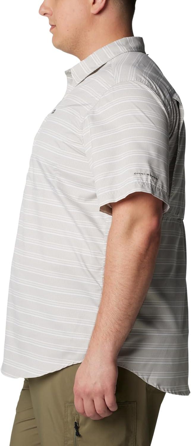 imageColumbia Mens Silver Ridge Utility Lite Novelty Short SleeveFlint Grey Chambray Stripe