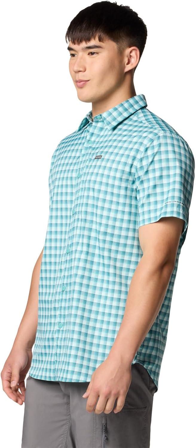 imageColumbia Mens Silver Ridge Utility Lite Novelty Short SleeveRipple Blue Pulaski Plaid