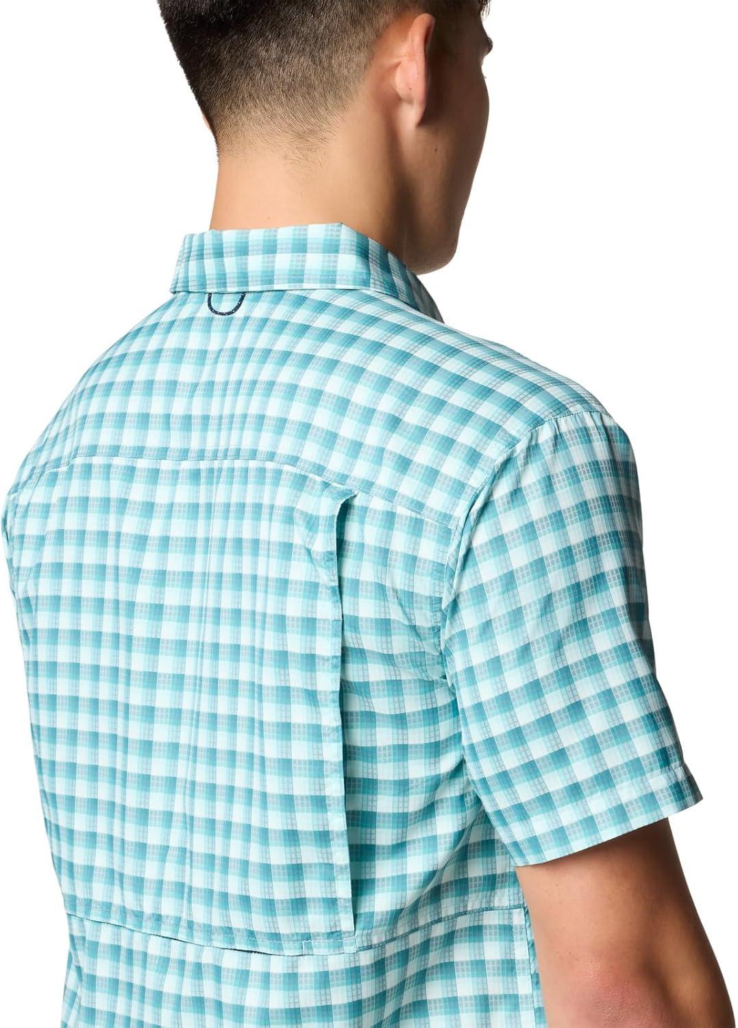 imageColumbia Mens Silver Ridge Utility Lite Novelty Short SleeveRipple Blue Pulaski Plaid