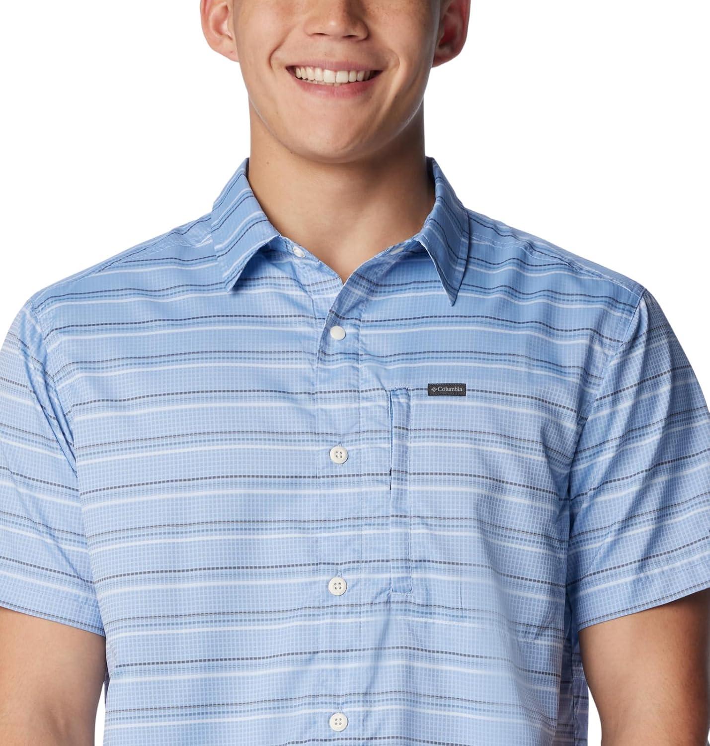 imageColumbia Mens Silver Ridge Utility Lite Novelty Short SleeveSkyler Chambray Stripe