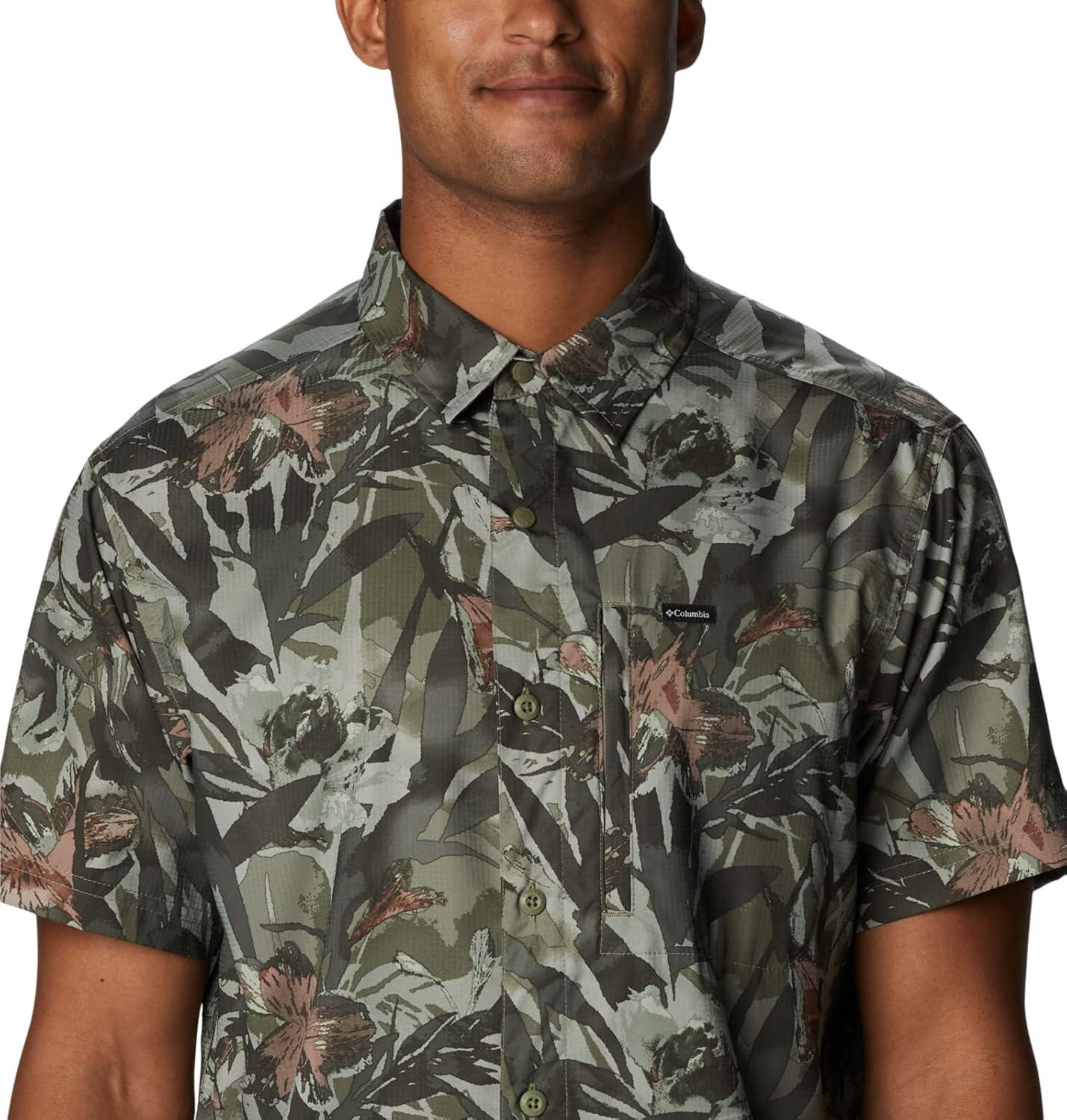 imageColumbia Mens Silver Ridge Utility Lite Novelty Short SleeveStone Green Floriculture