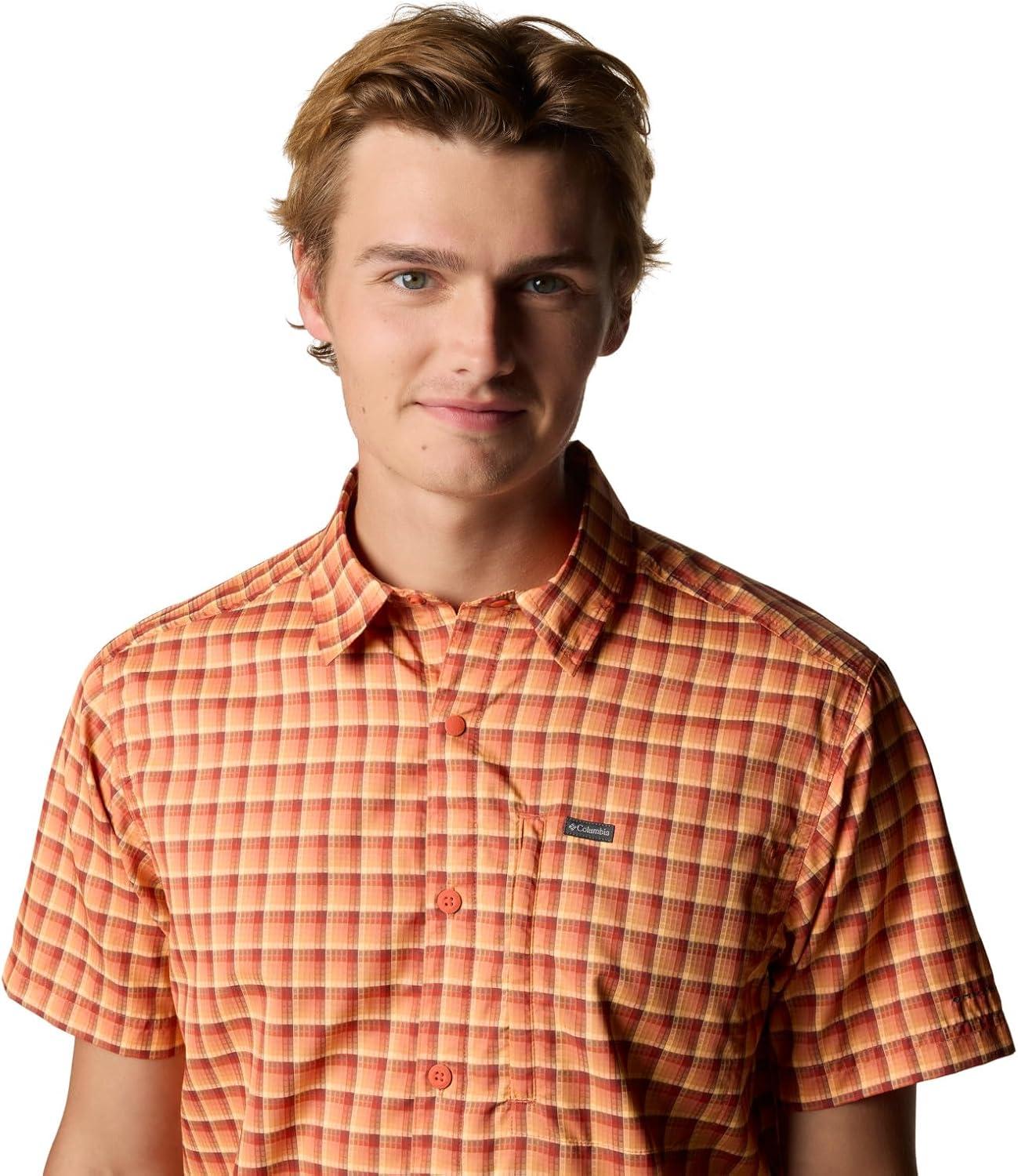 imageColumbia Mens Silver Ridge Utility Lite Novelty Short SleeveTuscan Pulaski Plaid