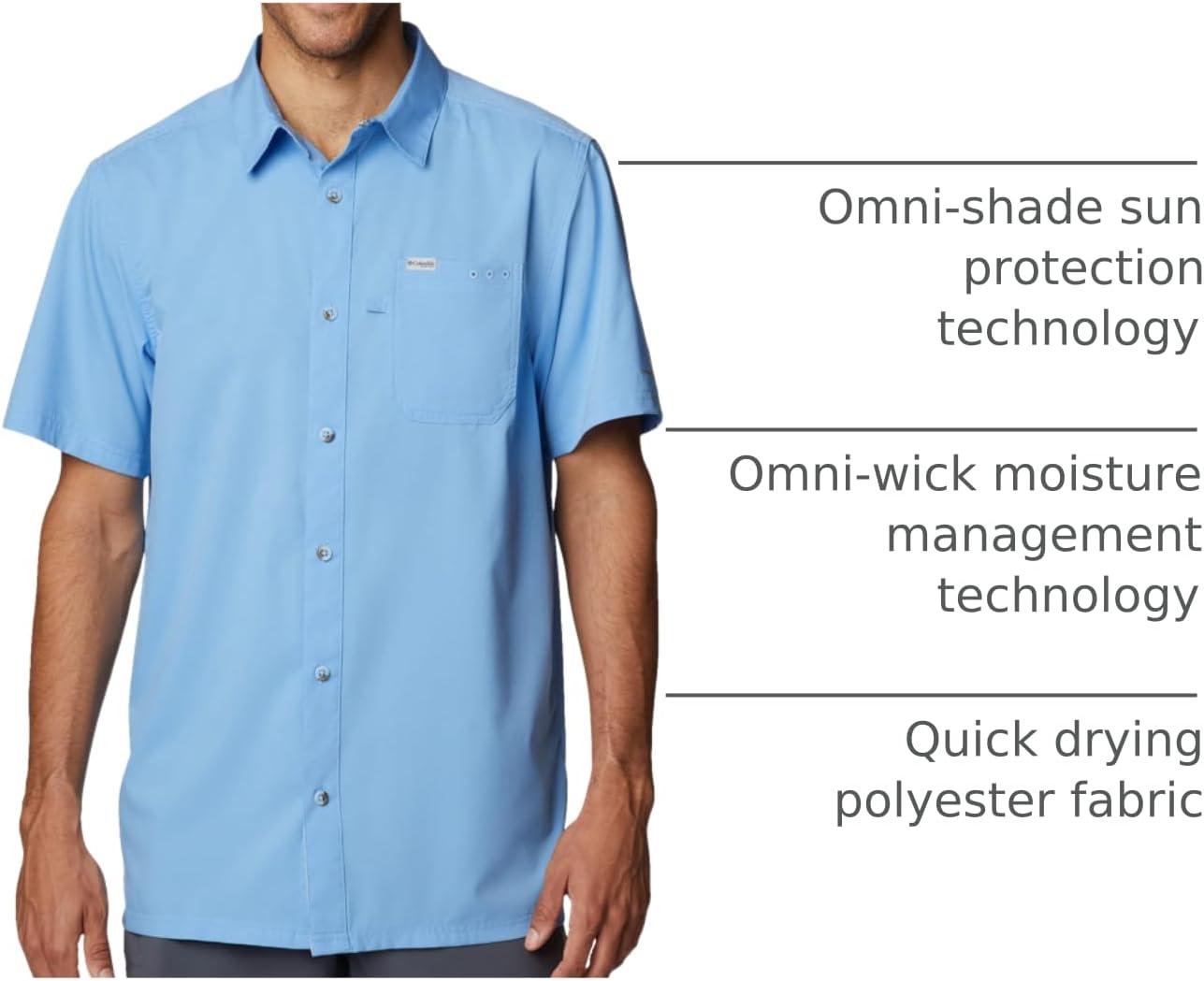 imageColumbia Mens Standard Slack Tide Camp ShirtAgate Blue
