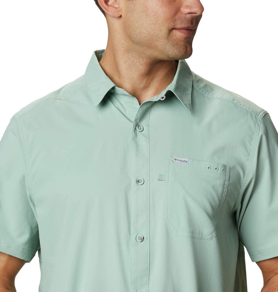 imageColumbia Mens Standard Slack Tide Camp ShirtAqua Tone