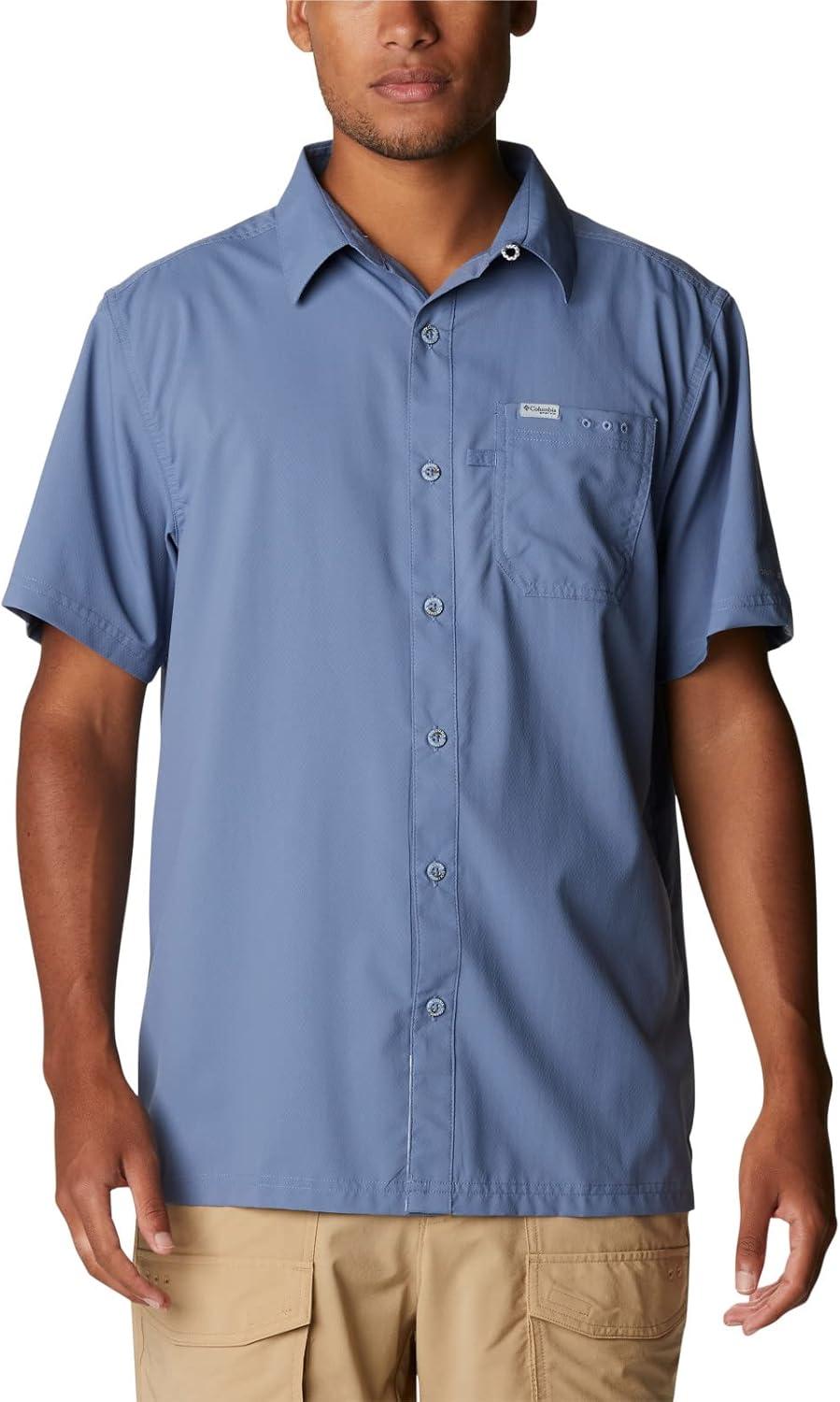 imageColumbia Mens Standard Slack Tide Camp ShirtBluestone