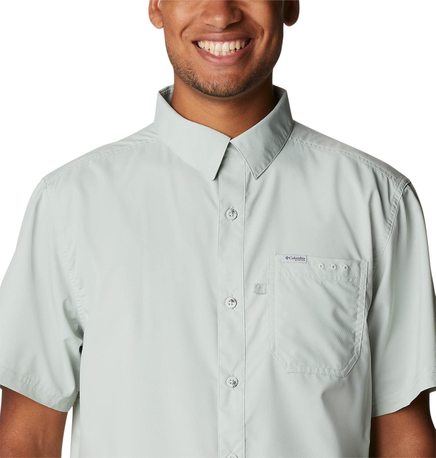 imageColumbia Mens Standard Slack Tide Camp ShirtCool Green