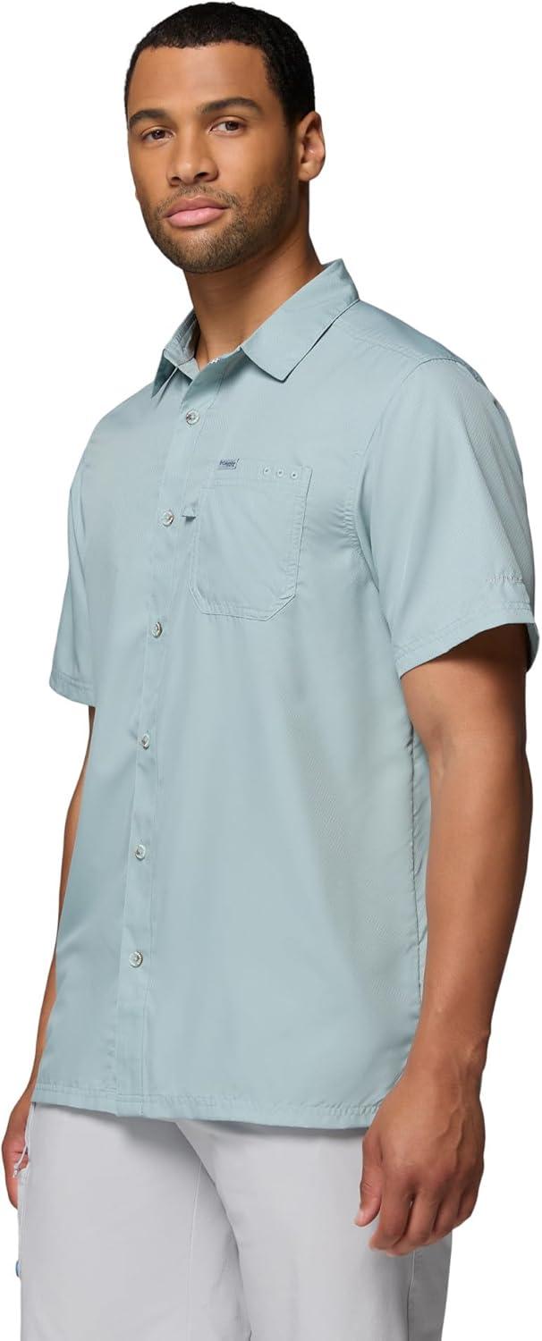 imageColumbia Mens Standard Slack Tide Camp ShirtCrushed Blue