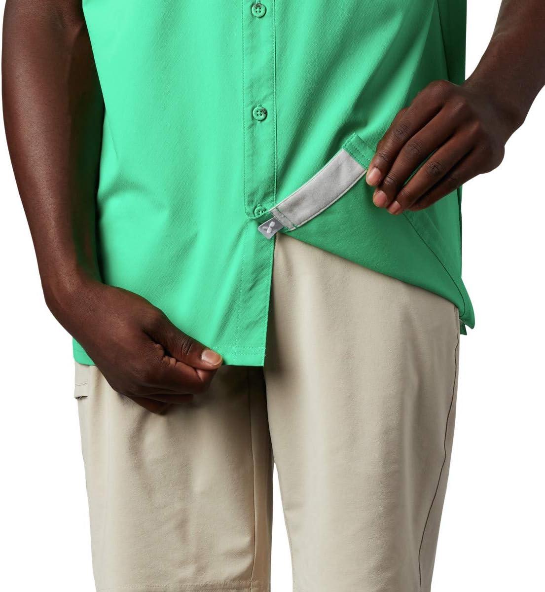 imageColumbia Mens Standard Slack Tide Camp ShirtDark Lime