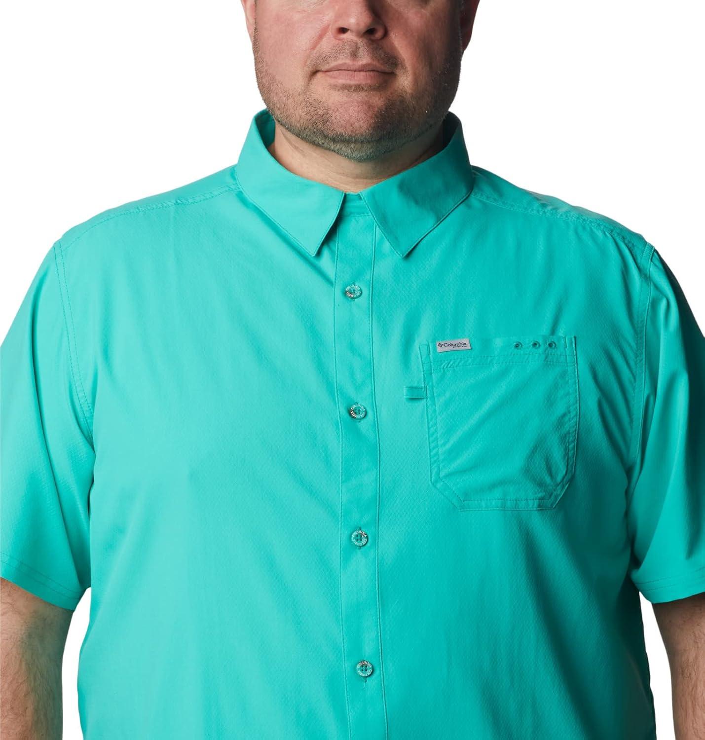 imageColumbia Mens Standard Slack Tide Camp ShirtElectric Turquoise