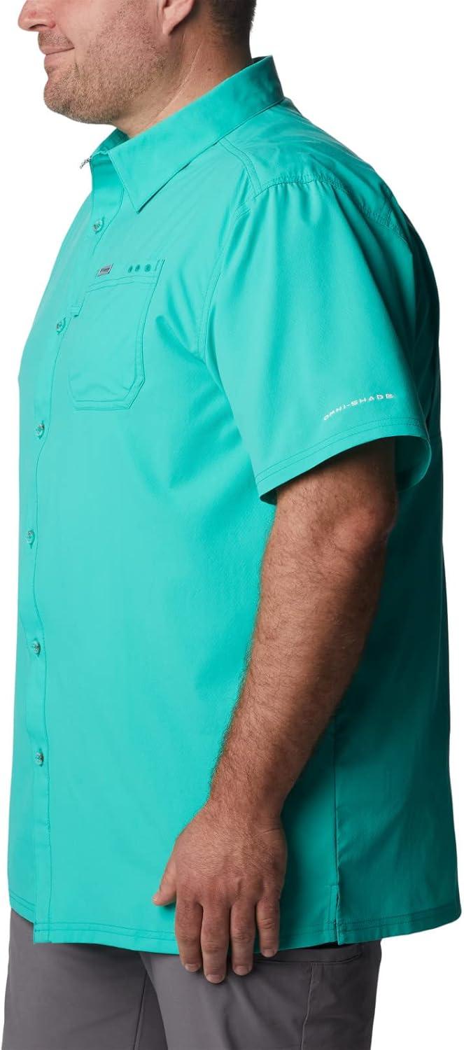 imageColumbia Mens Standard Slack Tide Camp ShirtElectric Turquoise